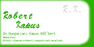 robert kapus business card